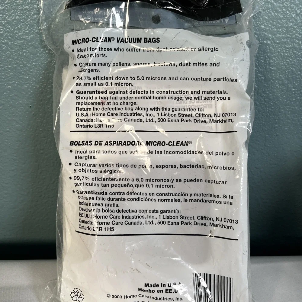 Vintage 2003 - Vacuum Bags - Panasonic Upright‎ - Types U, U-3 & U-6 (4 bags)